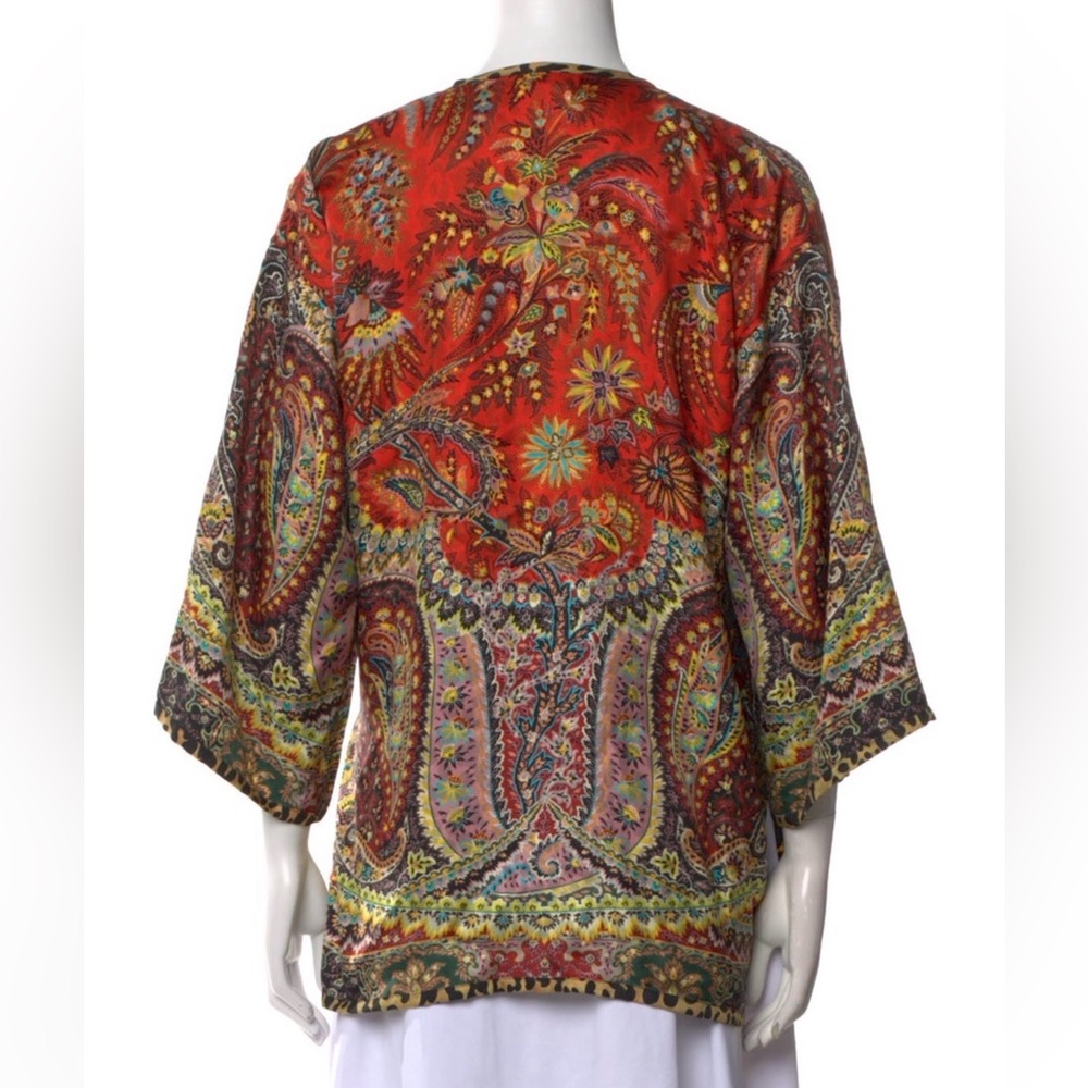 Etro Colorful Reversible Silk Print Jacket M - Picture 5 of 8